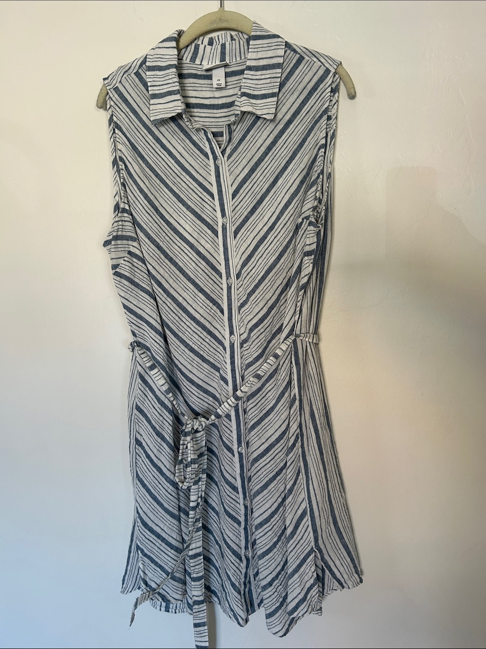EUC Ava & Viv Striped Linen Shirt Dress